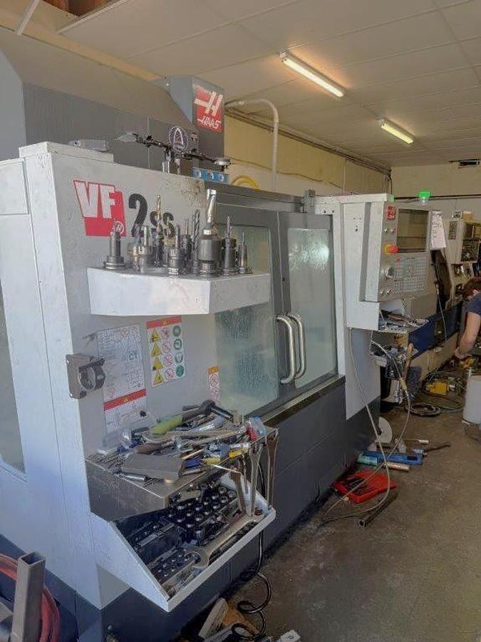 Used 2022 Haas VF-2SS, 4th & 5th Axis Pre-Wired, Haas Probing Tool & Part Probe, Prepped for Cool. Thru Spindle