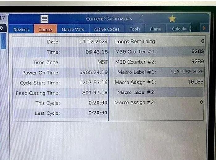 Used 2021 Haas VF7/40 with 15,000 RPM, Coolant Thru Spindle, 30 Station Side Mounted ATC, Haas Probing, LOW HOURS!!