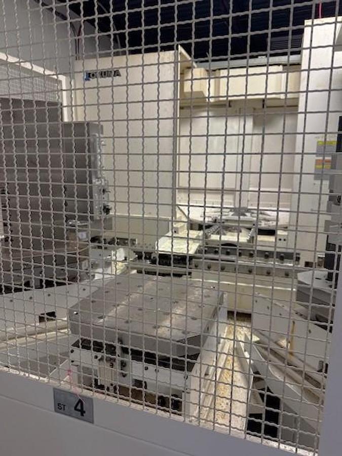 Used 2017 Okuma MB-4000H with 6 Station Rotary Pallet Changer, Full 4th Axis Rotary Tbl, 15k RPM, HSK63 Tpr., HPC, Probing, 64 Pos ATC