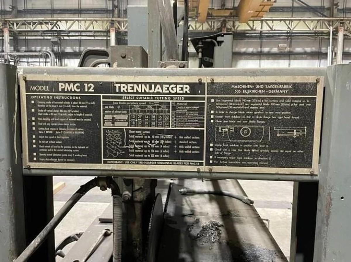 Used Trennjaeger Model PMC12 36" Semi-Automatic/Manual Circular Cold Saw