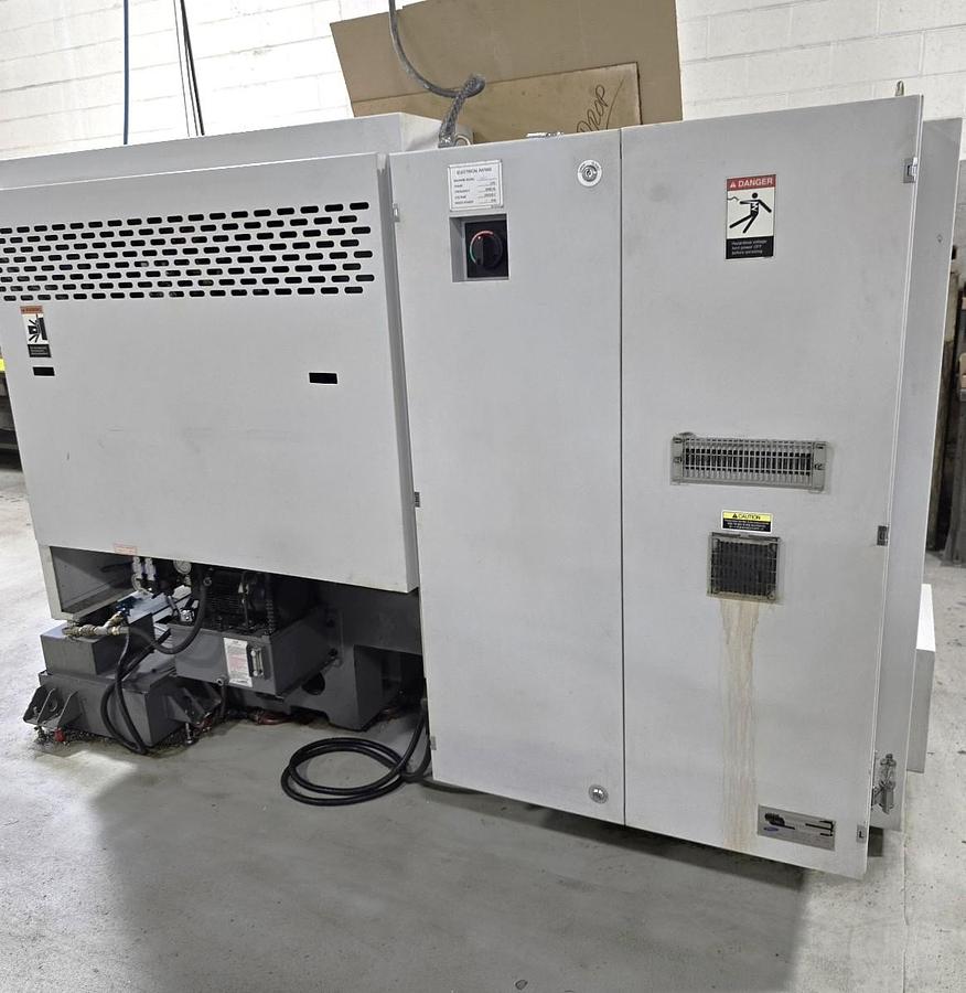 Used 2013 Samsung SL-20/500 with Chip Conveyor, Parts Catcher, Tool Presetter, Tailstock, Fanuc 0i-TD Control