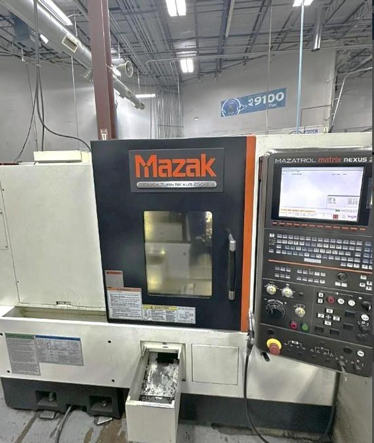 Used 2014 Mazak Nexus QTN 250-II with ATS Barfeeder, Parts Catcher, Chip Conveyor, Tailstock, Collet Chuck, 10" Chuck