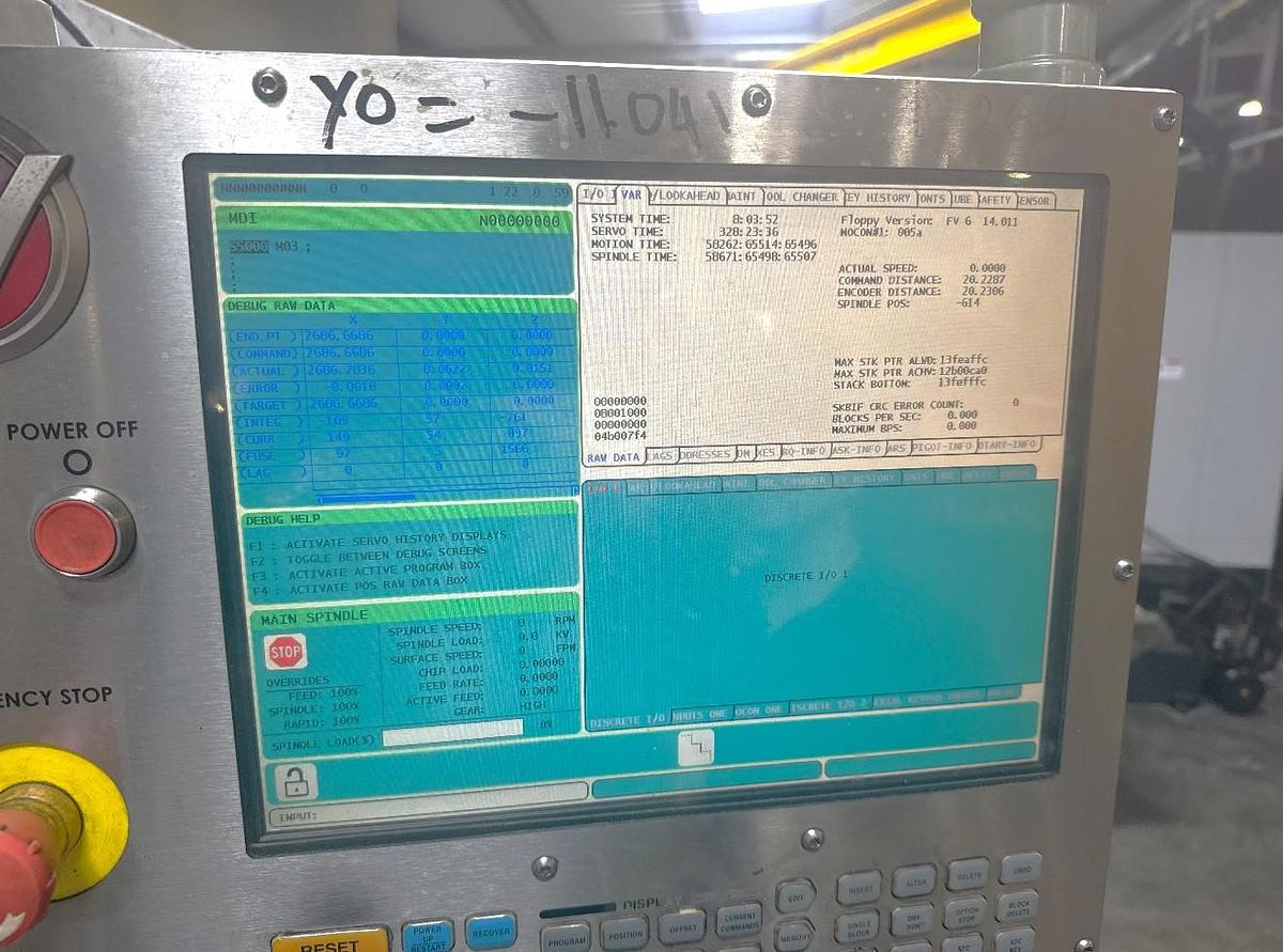 Used 2014 Haas VF-12/50 with 30 Pos. Side Mounted ATC, Wired for 4th Axis, High Pressure Coolant Thru Spindle