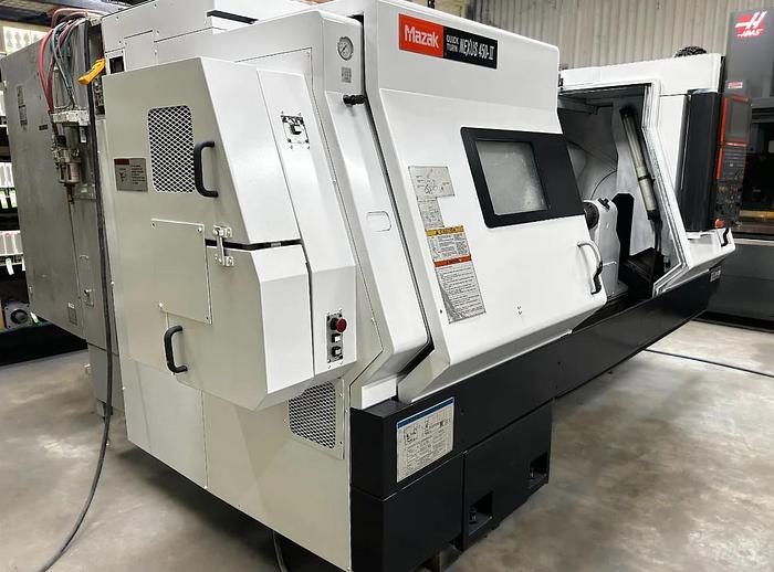 Used 2007 Mazak Nexus QTN 450-II/1000 Big Bore with Chip Conveyor, SMW 18" Air Chuck, Tailstock, Prep for Rear Chuck, Threading
