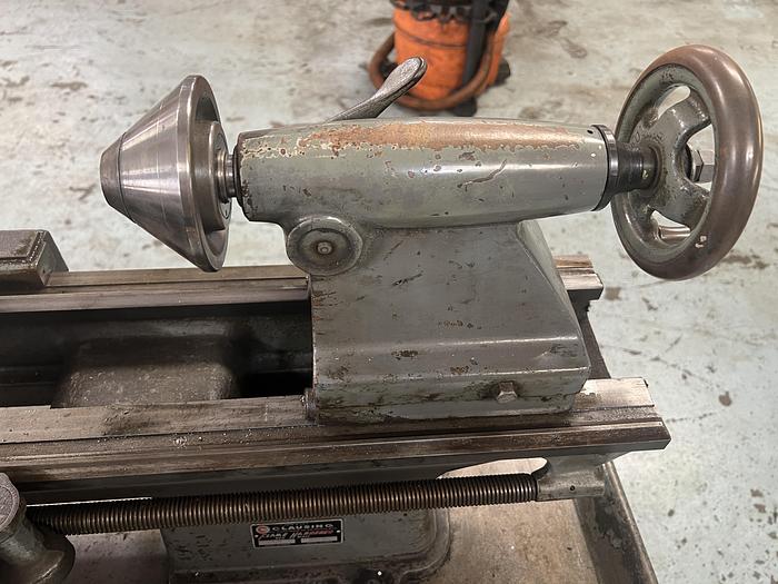 Used 1997 Clausing 5429 Engine Lathe 13" x 35" Capability, Steady Rest, Tailstock, 6" Chuck, Pedestal Cabinet Mount