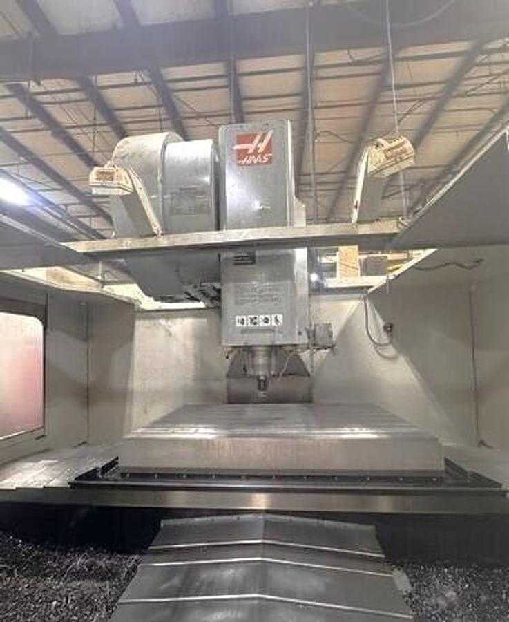 Used 2004 Haas VF8/50 with 50 Taper Spindle, 10,000 RPM Geared Head, Coolant Thru Spindle, Probe Ready, PCool, Auger, Side Mounted ATC