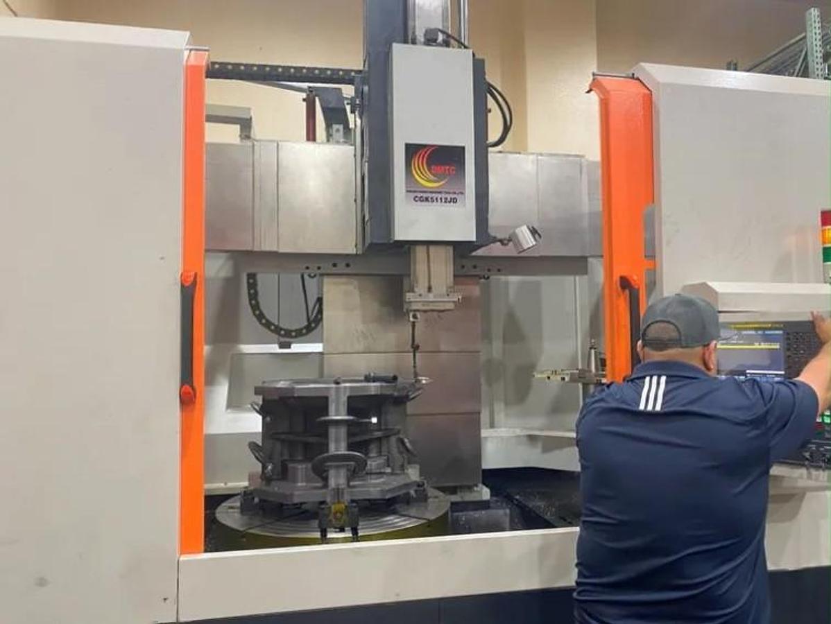 Used 2020 DMTC CGK5112JD 2 Axis CNC VTL with 8 Station ATC, 40" 4 Jaw Manual Chk, Fanuc 0i-TF Plus Control, 47.2" Swing