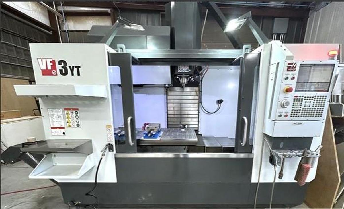 Used 2020 Haas VF-3YT/40 with Haas HRT210 Rotary Table, 10,000 RPM, Renishaw Probing, 30 Station Side Mounted ATC