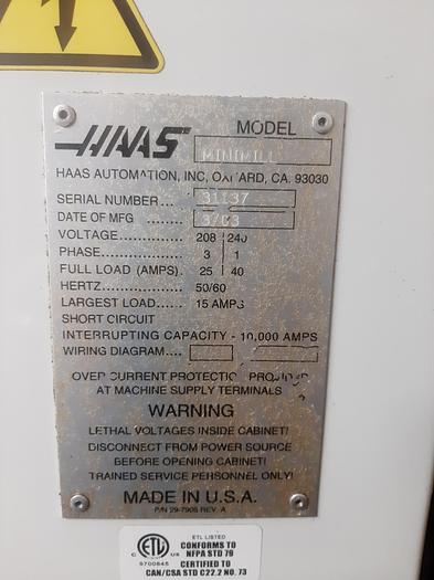Used 2003 Haas Mini Mill