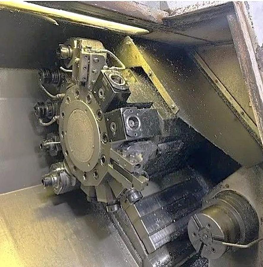 Used 2000 Mazak SQT100MSY with Milling, Y Axis, Subspindle, LNS Servo S2 Barfeed, Chip Conveyor, Parts Catcher, Tooling