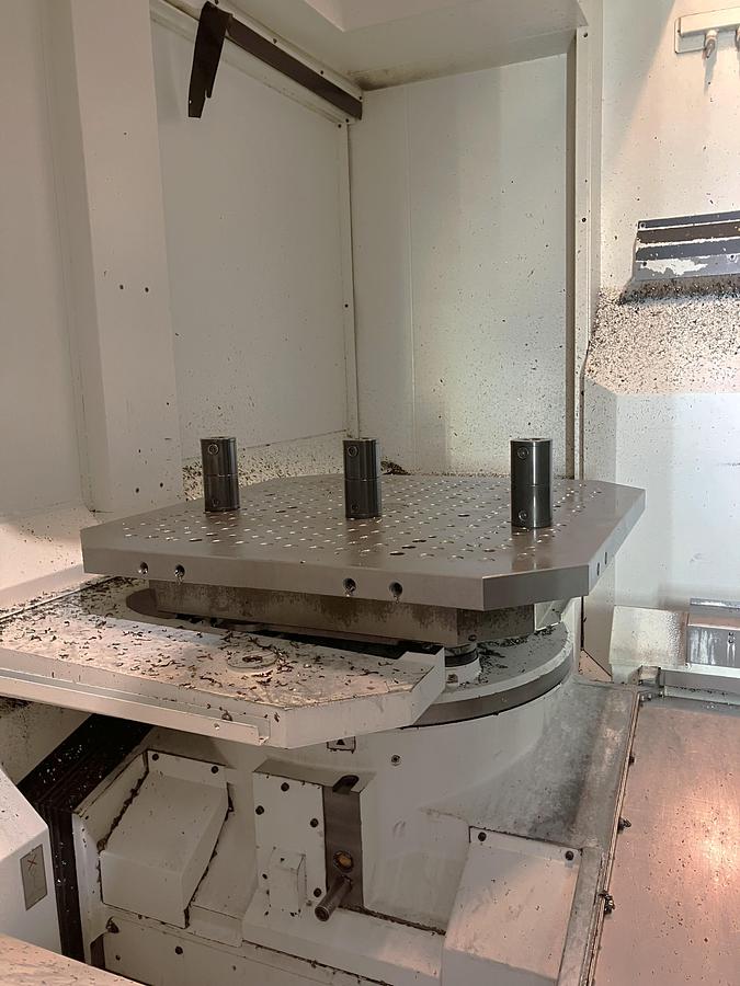 Used 2014 Mazak Vortex e-1060V/8 Heavy Duty 5 Axis Milling Machine with Built in Rotary Table, Tilting B Axis Head, HPC, 120 Pos. ATC