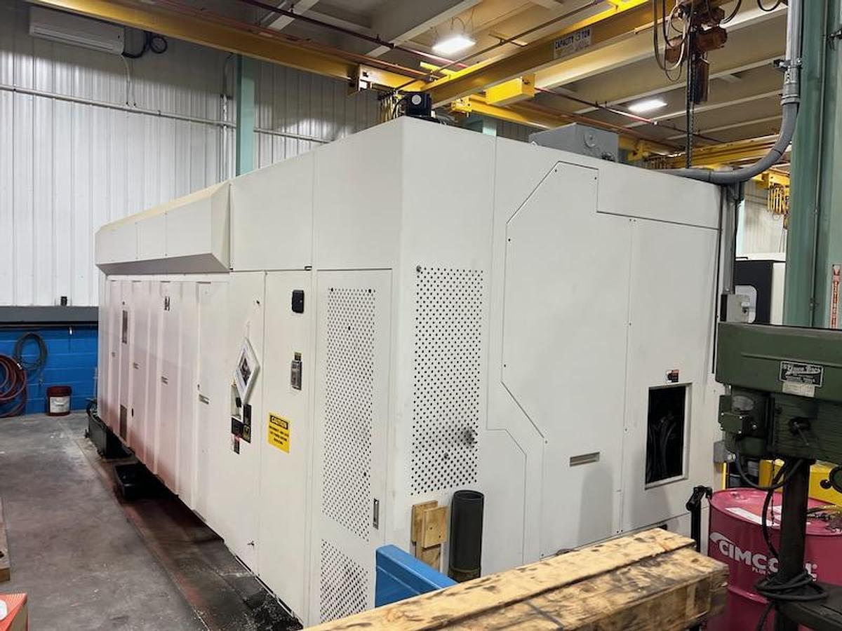 Used 2018 YCM TC-46/3200 with 24" Hyd. Chk, 6.5" Bar Cap., 29.55" Max Turn Diam., 134.45 cc, Tailstock, Chip Conveyor, Tool Eye
