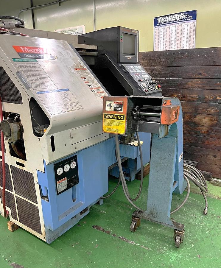 Used 1997 Mazak QT10 with 6" Hyd Chuck, Tool Presetter, Tailstock, Chip Conveyor, Parts Catcher, 12 Station Turret, Tplus Control