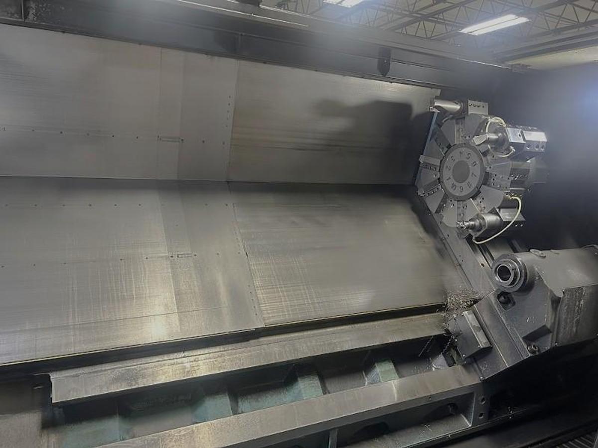 Used 2017 Doosan Puma 4100LB with 15" hyd chk, 4.62" bar cap., 80" cc, SMW S/R, Tailstock, Chip Conveyor, Toolsetter