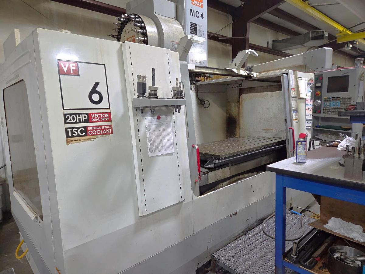 Used 2004 Haas VF-6D/40 with 7500 RPM Direct Drive, 24 Station Side Mounted ATC, TSC, Haas Probing, Hi Speed Machining