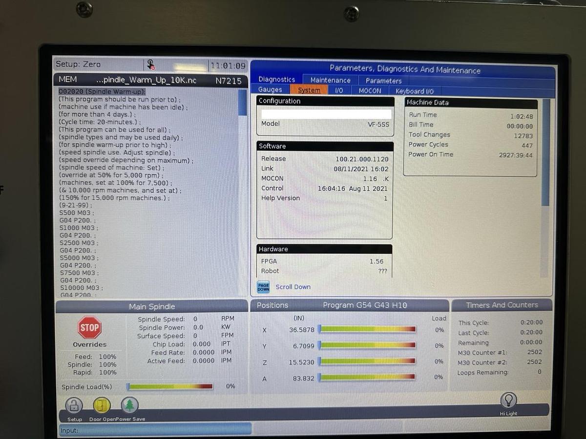 Used 2021 Haas VF-5SS