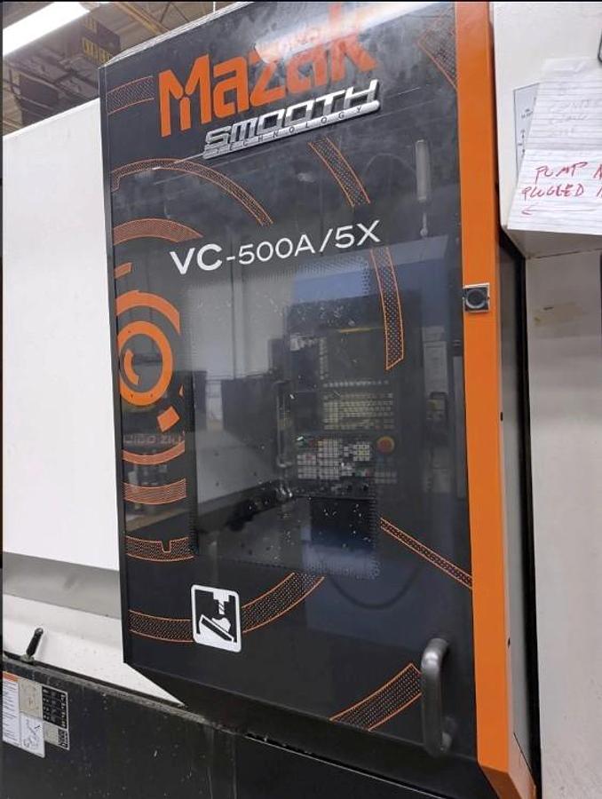 Used 2019 Mazak VC-500A-5X with Simultaneous 5 Axis, High Press. Coolant, Tool Probe, Chip Conveyor, 2000 Cutting Hours