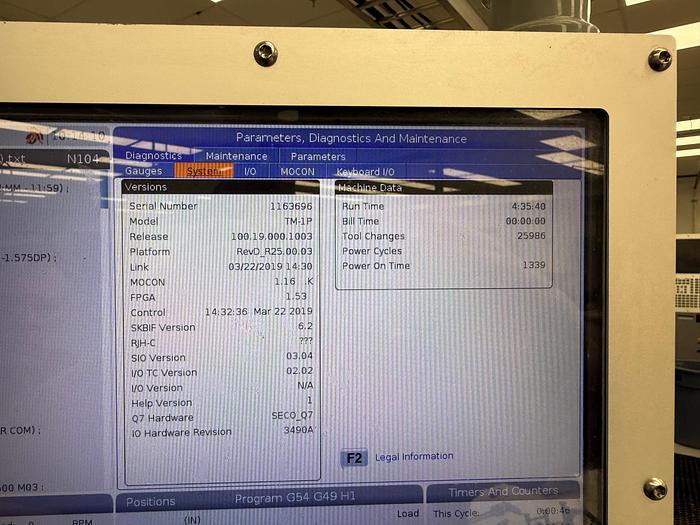 Used 2019 Haas TM-1P with Chip Auger, 10 Station Tool Changer