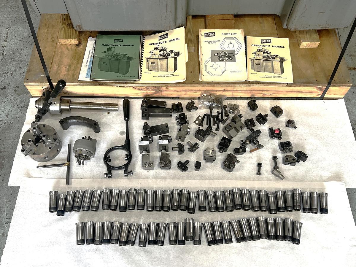 Used 1967 Hardinge HC Super Precision Chucker Tool Room Lathe, Acu-Rite 2 Axis DRO, lots of tooling included