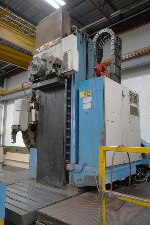 Used 1987 Mazak YMS H40Q with 2 Plt. Changer, Full 4th Rotary Tbl, 40 Pos. ATC, 5.1" Spindle Diam, Right Angle Head, 5 Face Machining