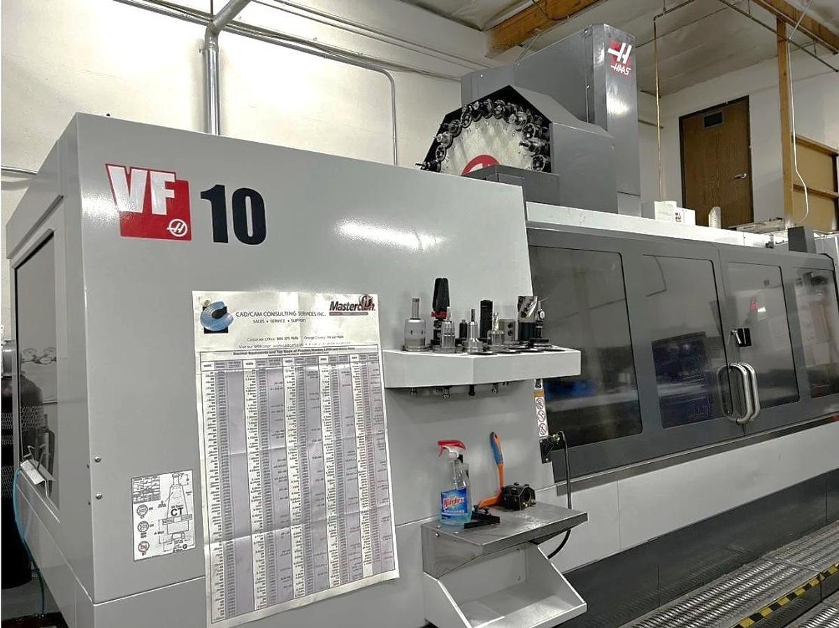 Used 2020 Haas VF-10/50 with Haas HRT310 4th Axis Tbl, Probing, Through Spindle Coolant, 7500 RPM, CAT 50