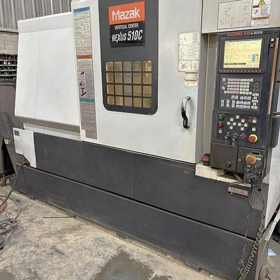 Used 2005 Mazak Nexus VCN 510C Chip Conveyor, Remote Jog Handle, Misc Tooling