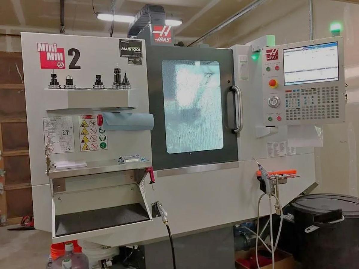 Used 2020 Haas Mini Mill 2 with 4th Axis Drive, Haas Probing, 10k RPM Spindle, HSM, PCool