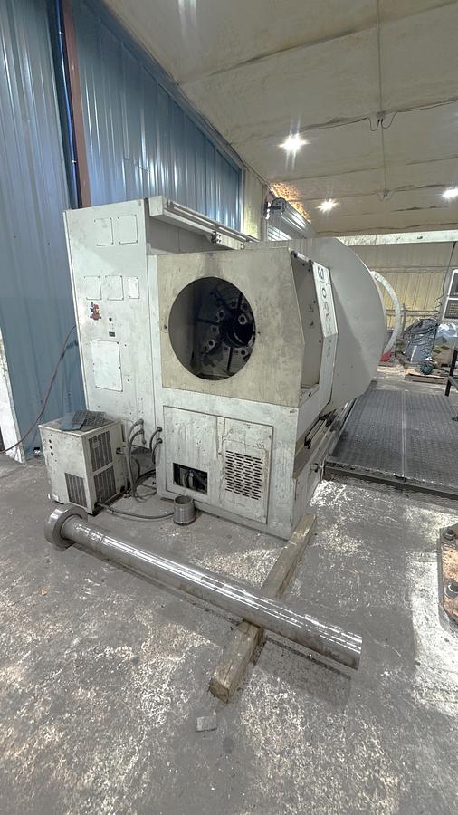 Used 2007 Challenger SL350 Hollow Spindle CNC Lathe, 10.25" Bar Cap., (2) 25" 4 Jaw Man. Chks, Steady Rests, Tailstock, 120" cc