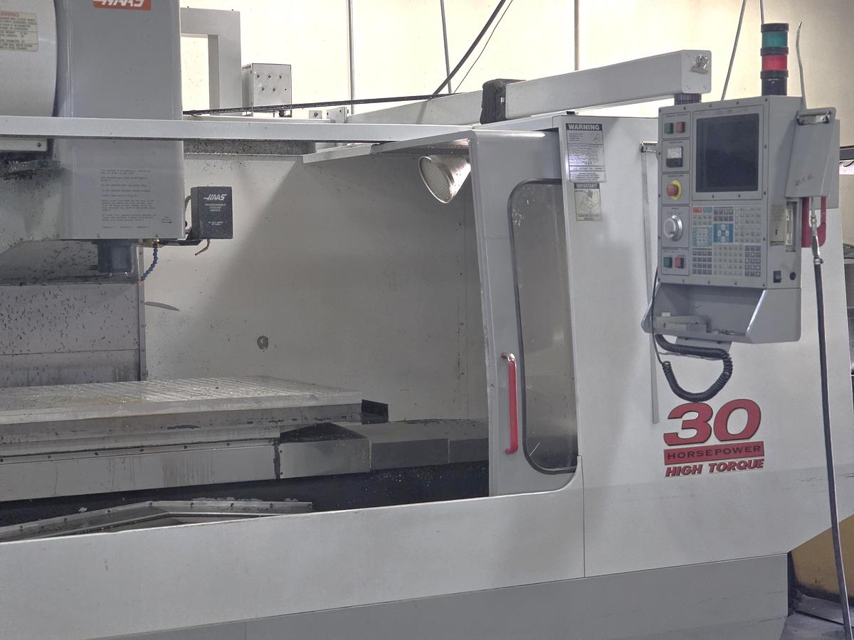 Used 2000 Haas VF-9/40 with 10,000 RPM, Chip Auger, Prog. Coolant, Remote Jog Handle, 40 Pos. Side Mount ATC, 4th Axis Drive