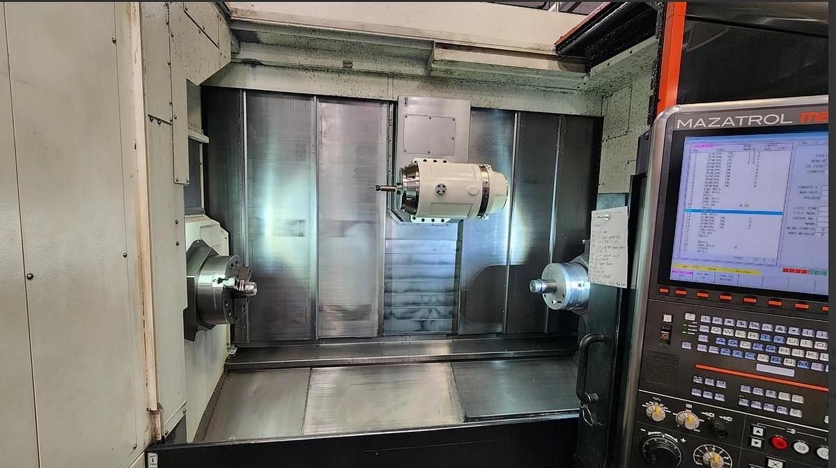 Used 2014 Mazak Integrex i-400S Mill Turn Center with Live Tooling, Y Axis, Subspindle, 60" Centers, 4" Bar Capacity