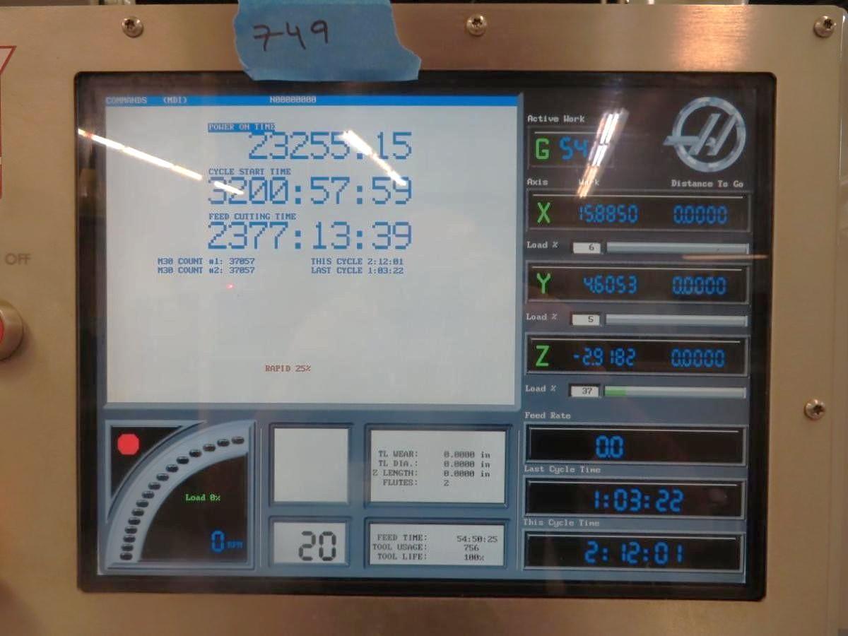 Used 2006 Haas VF1D with Prog. Coolant, Auto Air Gun, Auger Conveyor, Very Low Hours, USB Port