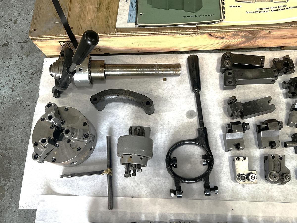 Used 1967 Hardinge HC Super Precision Chucker Tool Room Lathe, Acu-Rite 2 Axis DRO, lots of tooling included