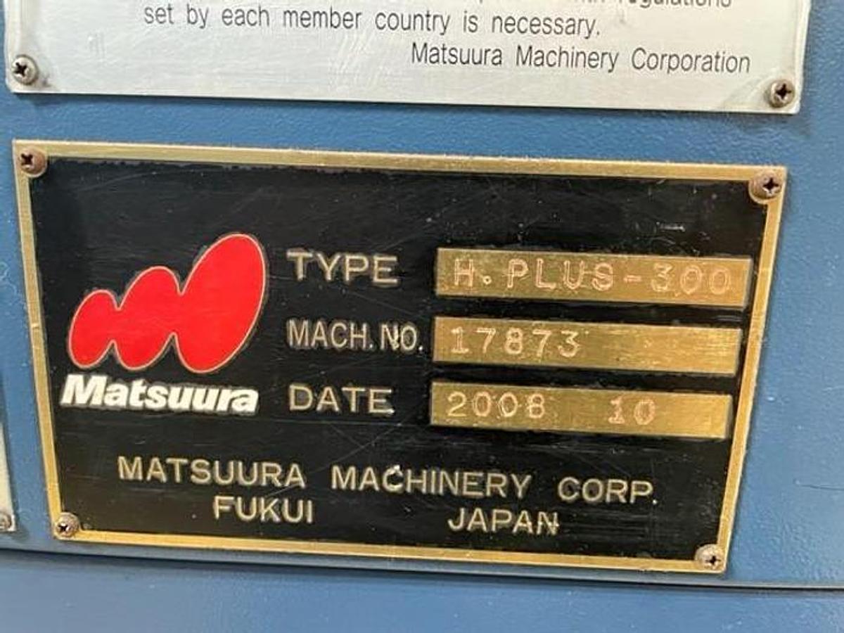 Used 2008 Matsuura H.Plus 300-PC11 Horizontal Machining Center with 11 Pallet Pool, Chip Blaster HP CTS, 30 Pos. ATC, Conveyor