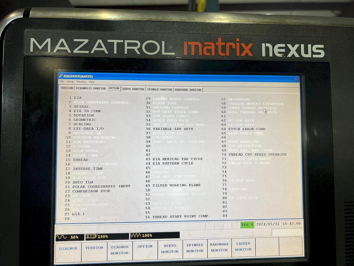 Used 2013 Mazak Nexus QTN 450-II/3000 with 7.28" Bar Capacity, 120" Center, SMW Front Air Chuck, LNS Hyd. Steady Rest, Rear Chuck Prepped