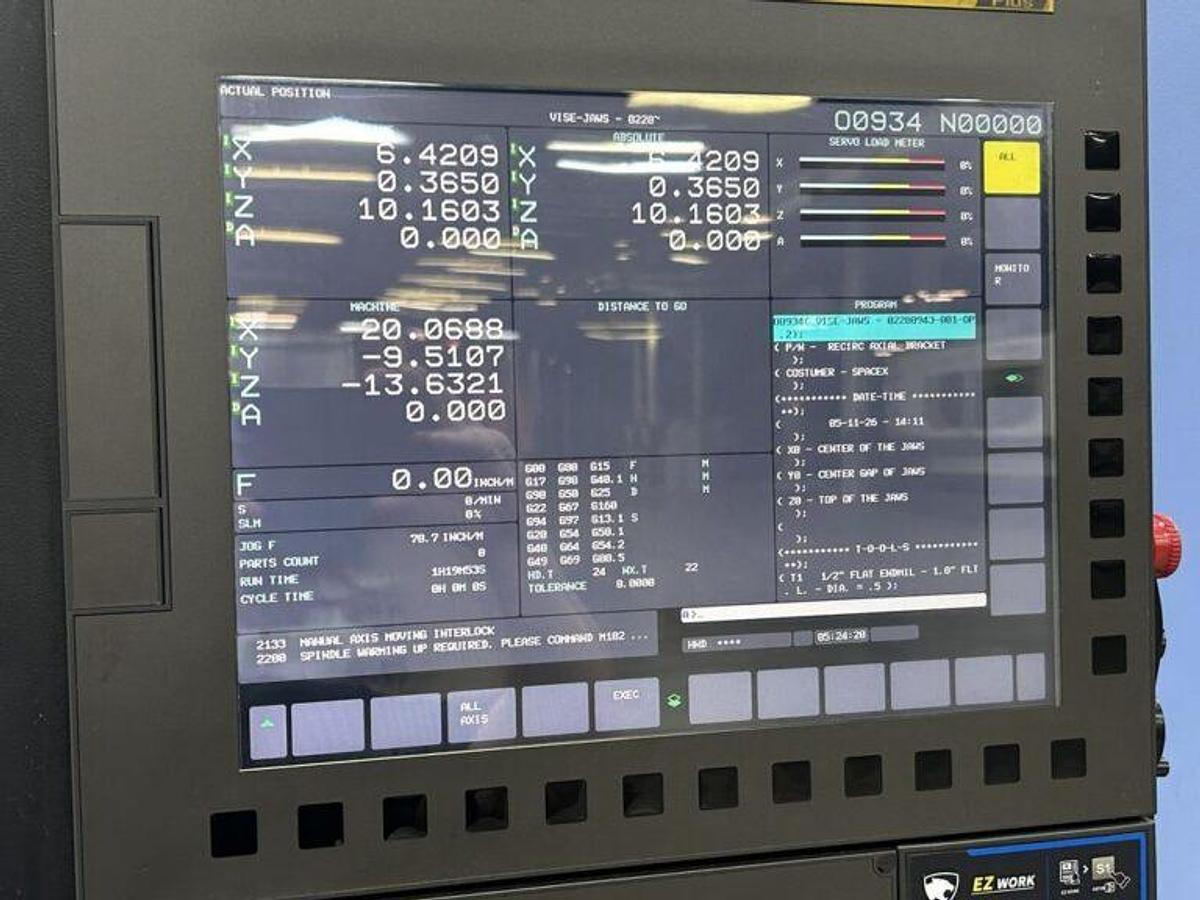 Used 2022 DN Solutions Mynx 5400/50 II with 4th Axis Drive, CAT50 Big Plus Spindle, Chip Conveyor, Mist Collector, Conversational