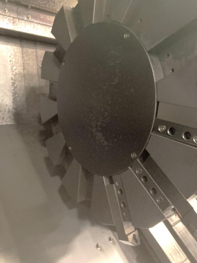 Used 2006 Leadwell LTC50-BL with 18" Hyd Chk, 4.6" Bar Cap., 33.5" sw, 80" cc, 1500 RPM, 50 HP, Steady Rest, Conveyor, Fanuc 0i-TC