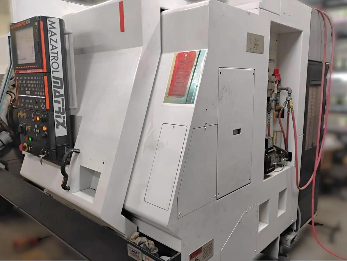 Used 2007 Mazak Nexus QTN 450-II/1000 Big Bore with Chip Conveyor, 18" Air Chuck, 7" Bar Cap., Tailstock, Prep for Rear Chuck, EIA Programming