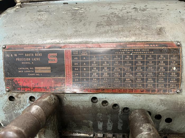 Used 1950 South Bend 16 16/24"  Type A Precision Tool Room Lathe