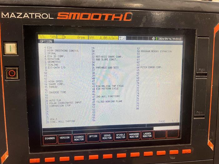 Used 2016 Mazak VCU-500C with Mazak 4th Axis Rotary Table, Coolant Thru Spindle, Probing