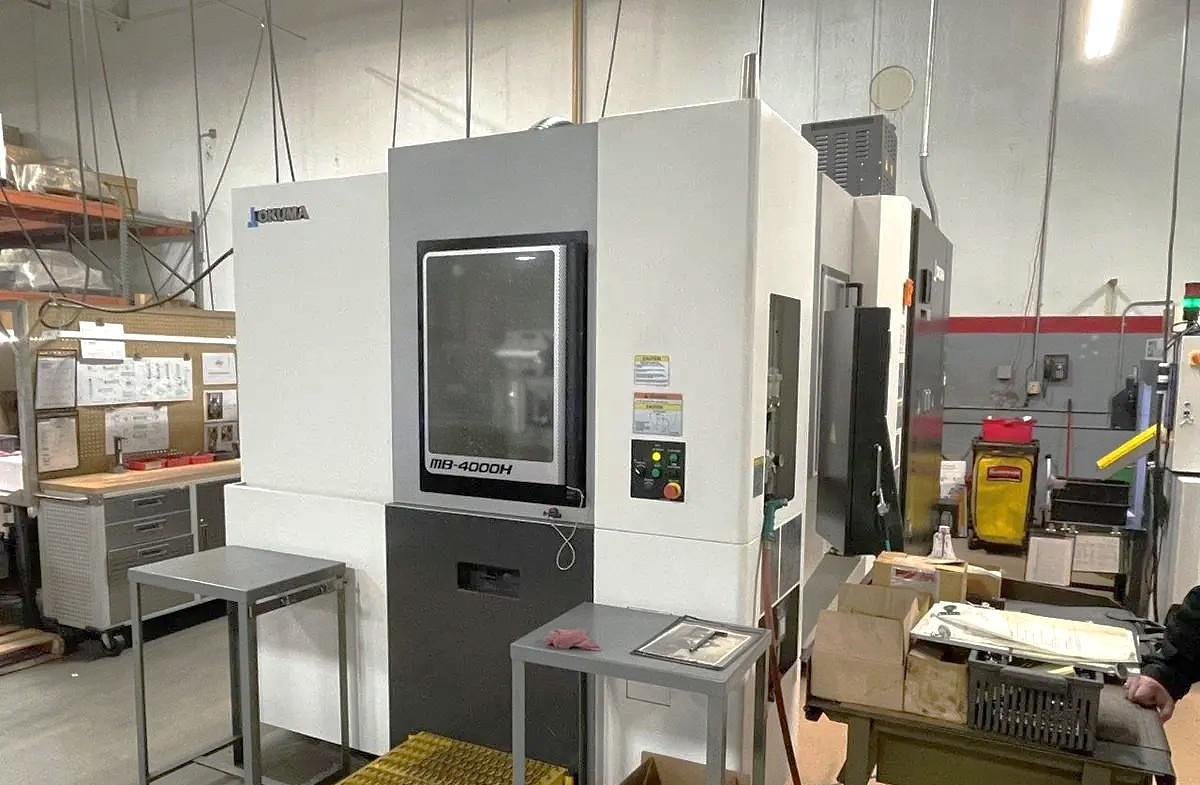Used 2018 Okuma MB-4000H with Full 4th Axis Rotary Tbl., Tool Probing, High Press. Coolant Thru Spindle, Chip Conveyor, 64 Pos. ATC