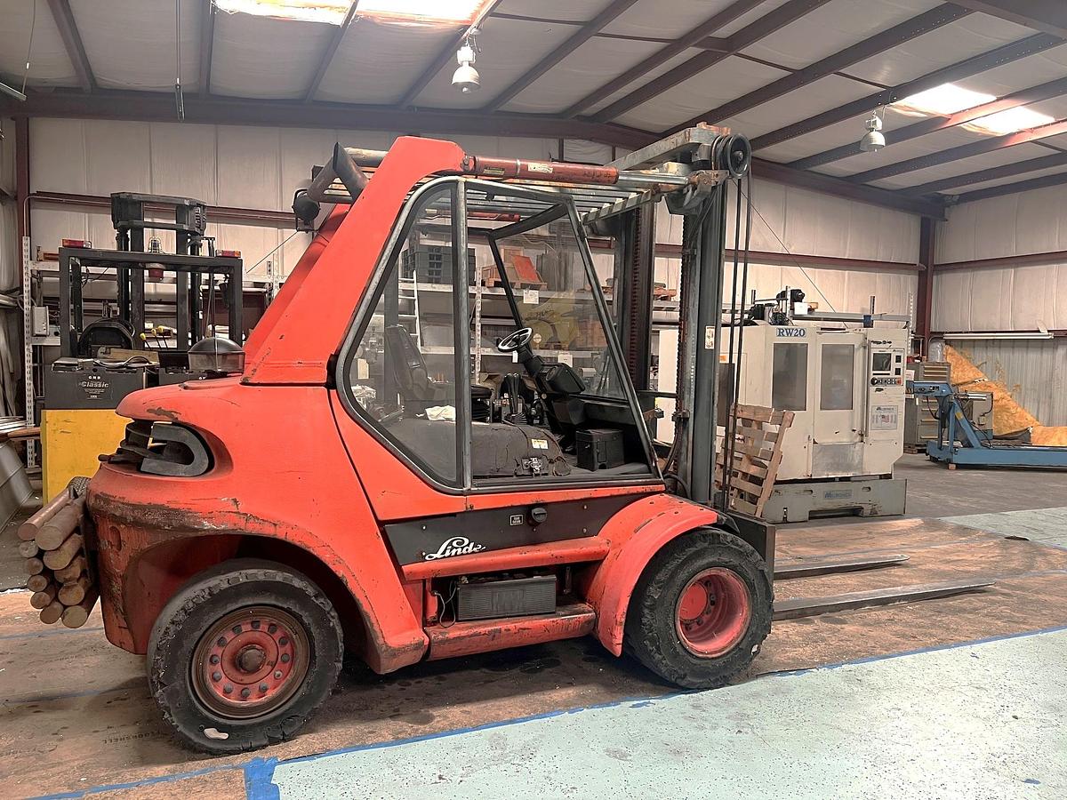 Used 2015 Linde H80D Diesel Forklift with 19,000 lb. Capacity, 1096 Hours, 8 ft. Long Forks, Tilt Mast, Solid Tires