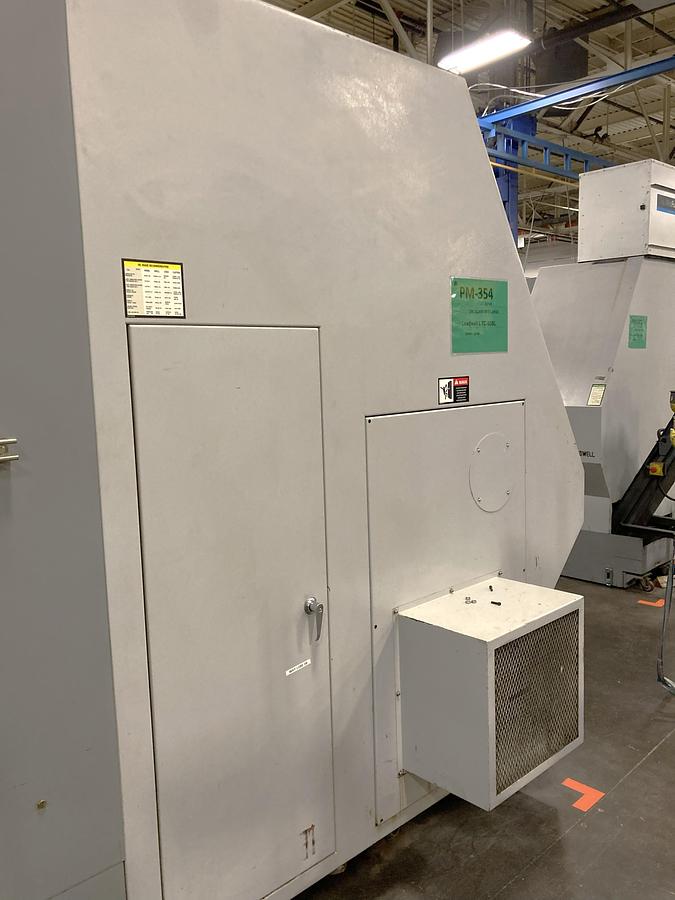 Used 2006 Leadwell LTC50-BL with 18" Hyd Chk, 4.6" Bar Cap., 33.5" sw, 80" cc, 1500 RPM, 50 HP, Steady Rest, Conveyor, Fanuc 0i-TC