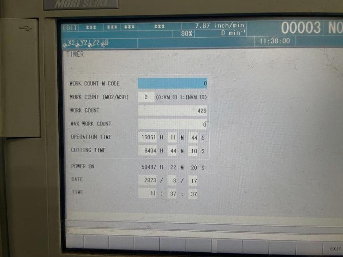 Used 2012 Mori Seiki NHX4000 with Full 4th Axis Rotary Tbl. 1000 PSI CTS, Tool Probing, 60 Station Tool Changer