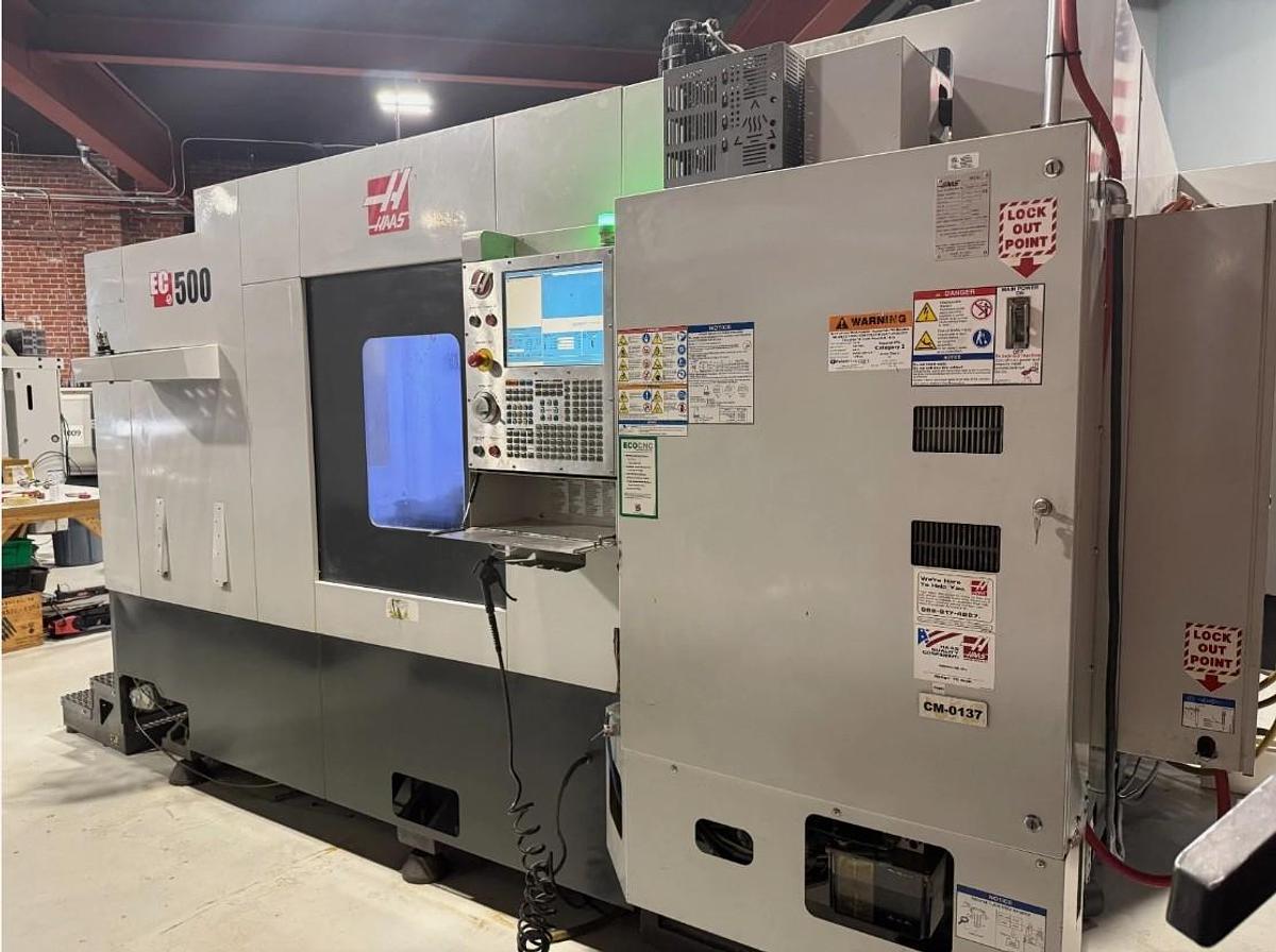 Used 2011 Haas EC-500, 40 Pos. ATC, 1000 PSI Coolant Thru Spindle, Haas Probing, 1 Degree Pallet Indexing, 2 Pallet Changer