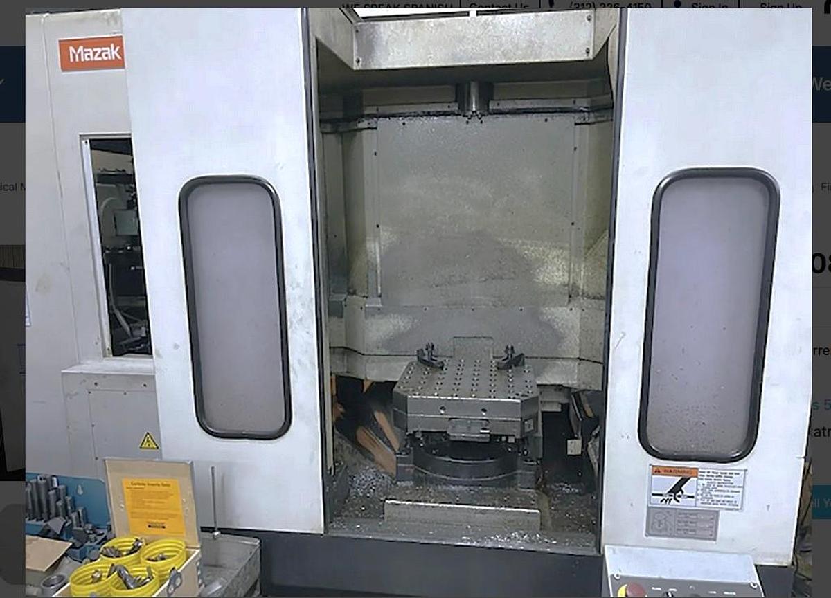 Used 2008 Mazak Variaxis 500-5X II with Pallet Changer, Trunnion Style 5 Axis Design, HSK-63A Taper, 25,000 RPM, 120 ATC, CTS