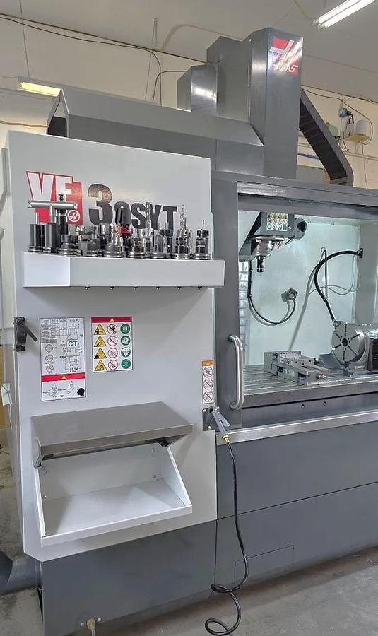 Used 2021 Haas VF-3SSYT with Haas HRT160 4th Axis Tbl, Haas Probing Tool & Part Probe, 15,000 RPM, Coolant thru the Spindle, Pcool
