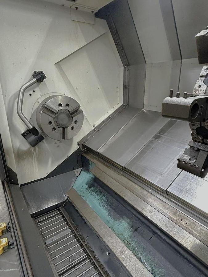 Used 2022 DN Solutions Puma 3100 XLY with Live Milling, Y Axis, Extra Long Bed, Steady Rest, Tailstock, 4" Bar Capacity, ONLY 1328 Cutting Hrs.