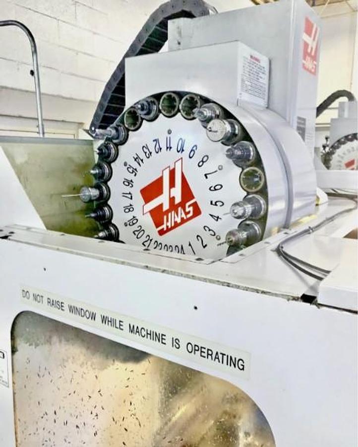 Used 2005 Haas VF2D with 4th Axis Drive, 24 Station Side Mount ATC, Chip uger, Programmable Coolant