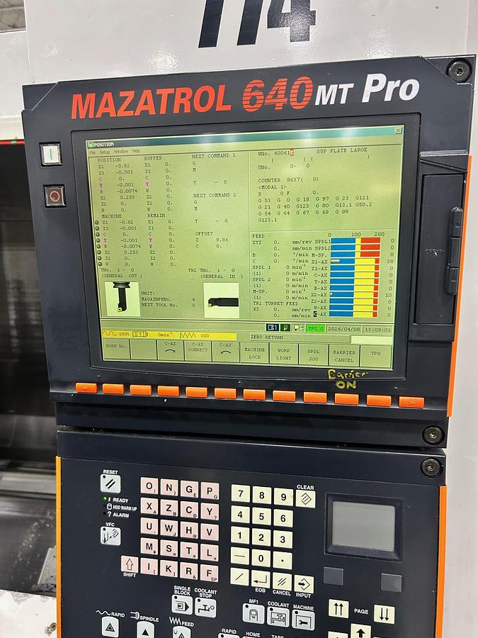 Used 2007 Mazak Integrex 100-IIIST, Parts Catcher, Chip Conveyor, Fire Suppression System