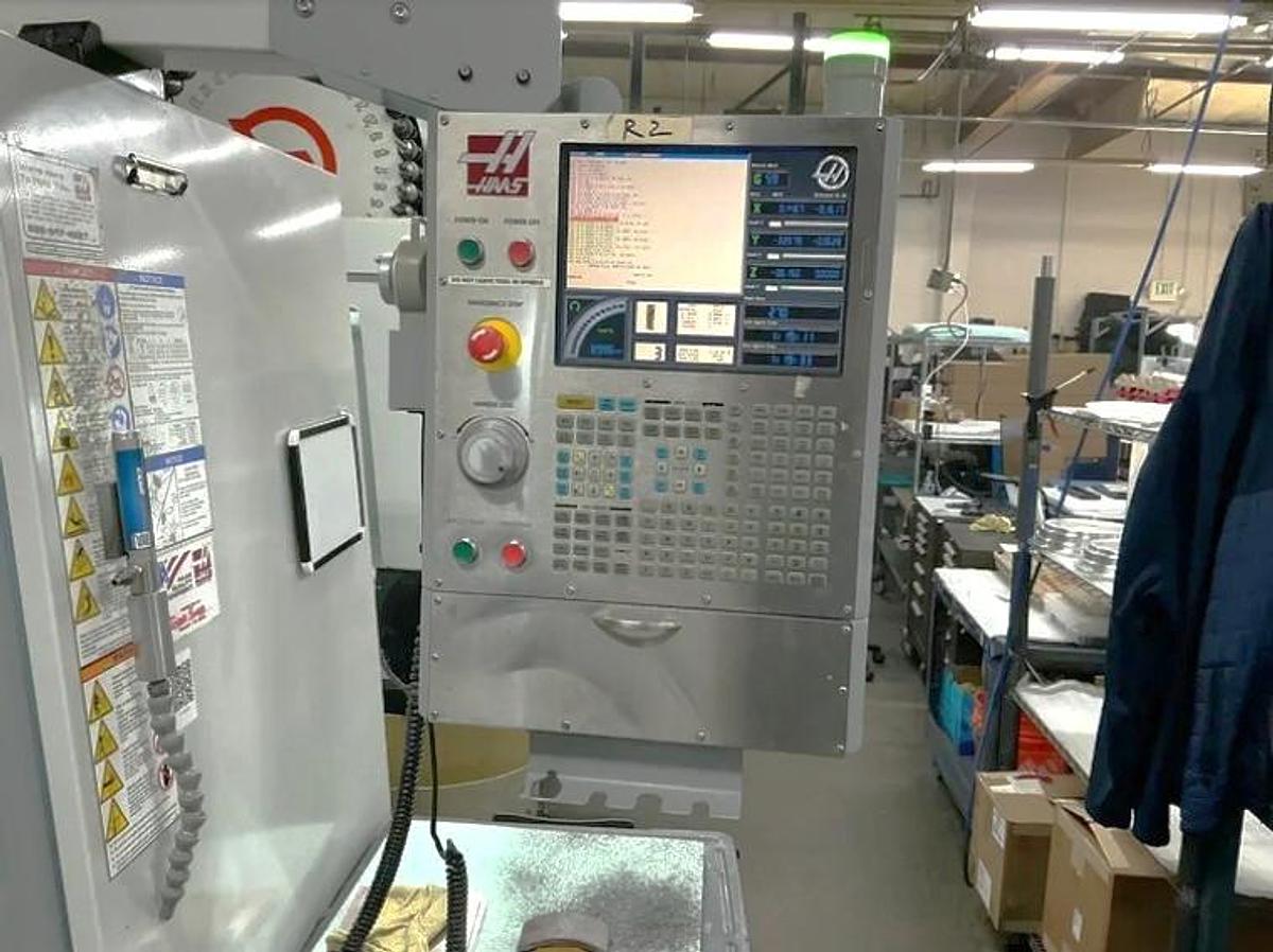 Used 2007 Haas VF5/40 w/ 4th Axis Drive, Haas Wireless Probing, 40 Station ATC, PCool, High Speed Machining, 7500 RPM